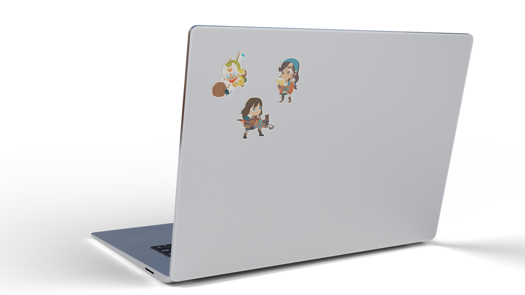 3 stickers : Palico, Chasseuse et Alma