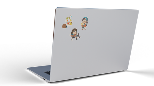 3 stickers : Palico, Chasseuse et Alma